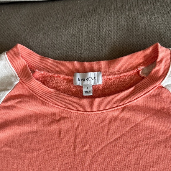Evereve Coral and White Sweatshirt - Picture 2 of 4